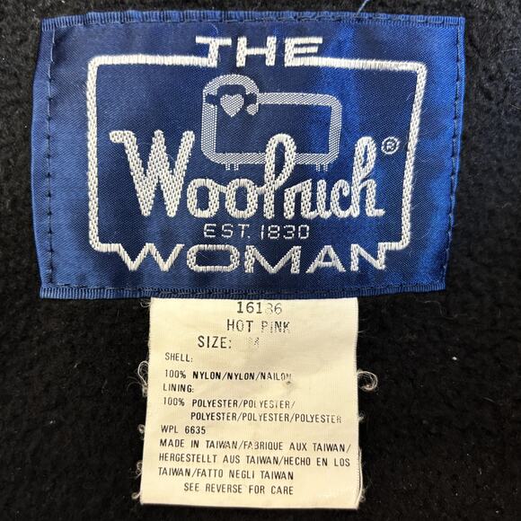 Vtg Woolrich Vest Womens Medium Hot Pink Full Zip Mock Neck Nylon Fleece Lined - Picture 4 of 8